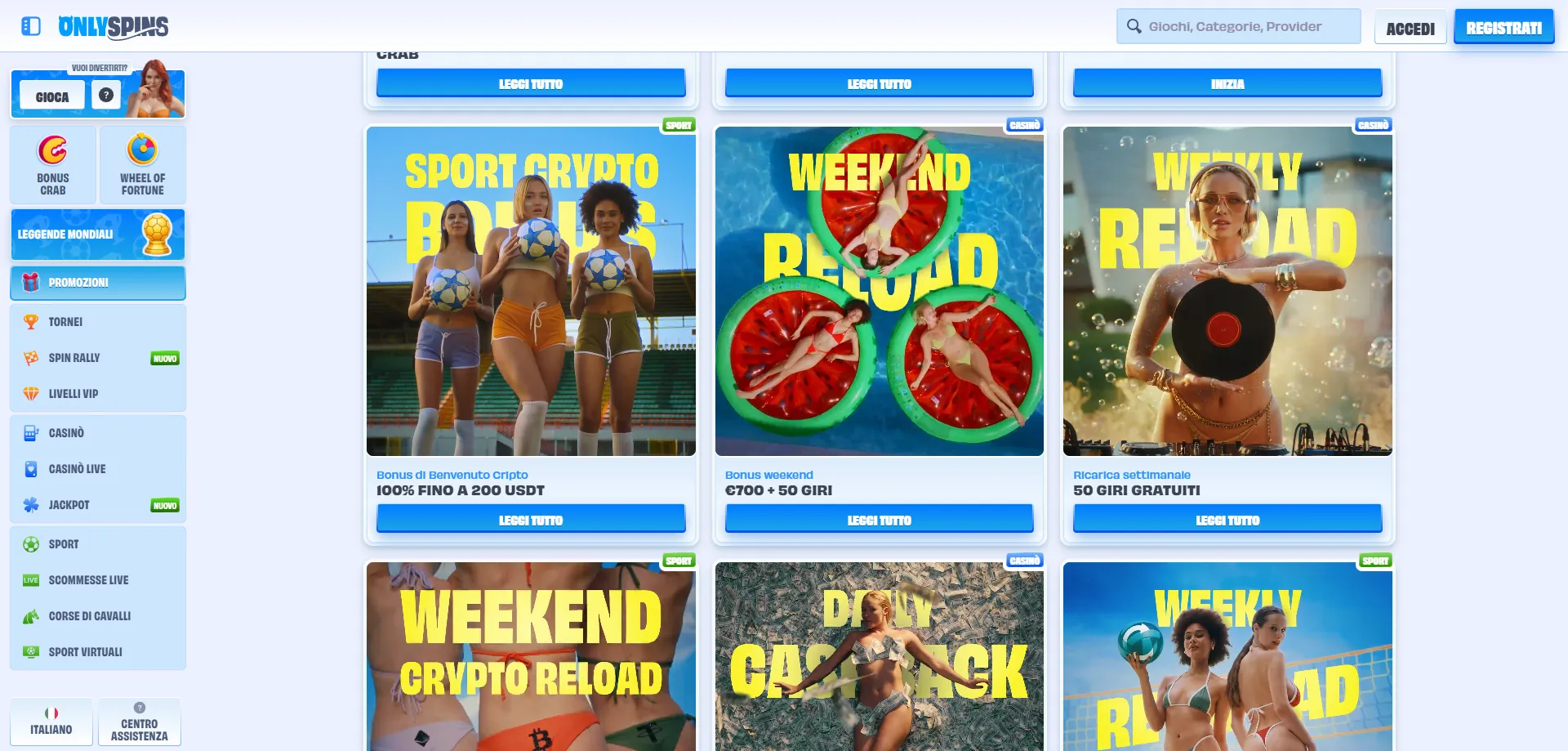 Caratteristiche Principali di OnlySpins Casin&ograve;